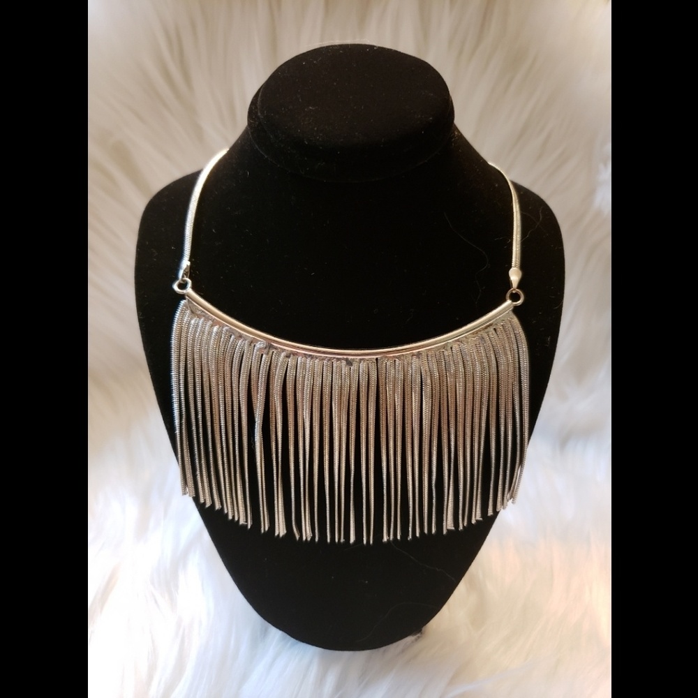 Natasha Silver Fringe necklace